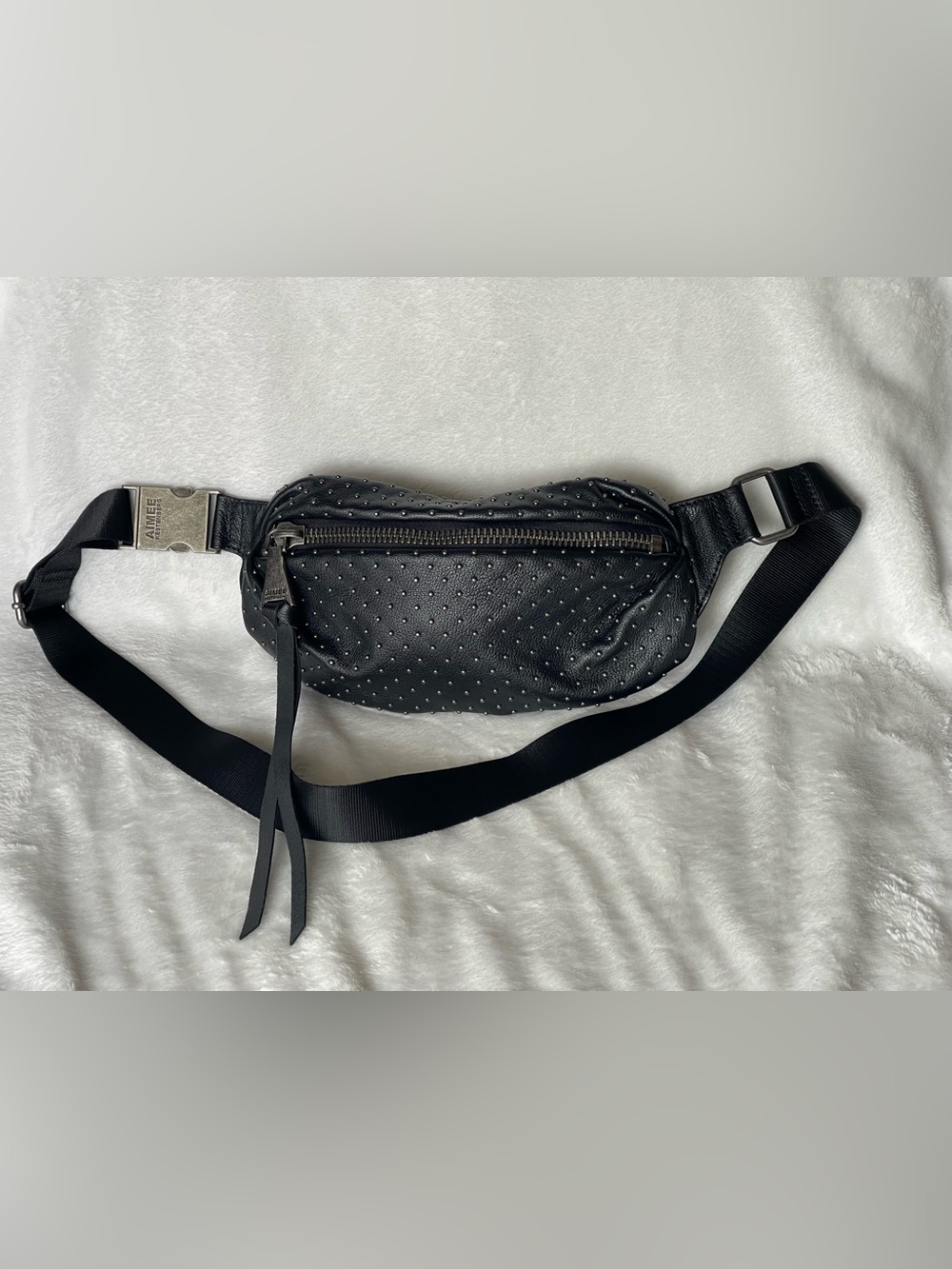 Aimee Kestenberg Milan Bum Bag black leather  featuring microstuds like new